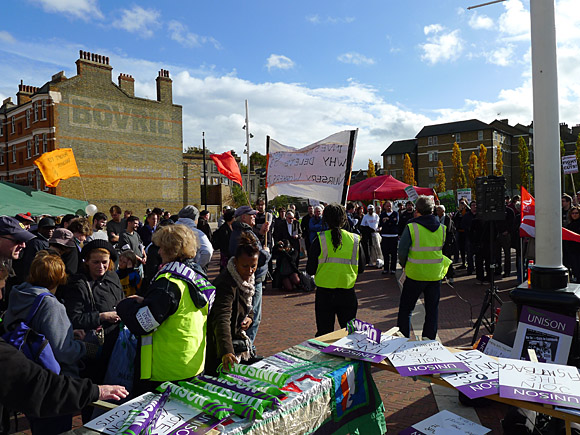 Brixton, Protest the Cuts rally and march, Windrush Square, Brixton, London, Saturday 30th October 2010