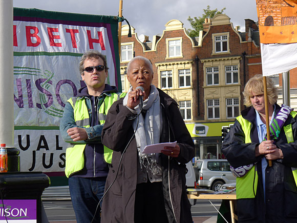 Brixton, Protest the Cuts rally and march, Windrush Square, Brixton, London, Saturday 30th October 2010