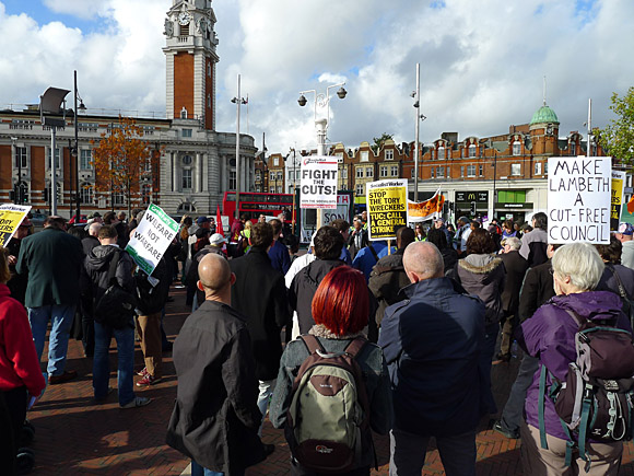 Brixton, Protest the Cuts rally and march, Windrush Square, Brixton, London, Saturday 30th October 2010