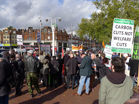 Brixton, Protest the Cuts rally and march, Windrush Square, Brixton, London, Saturday 30th October 2010