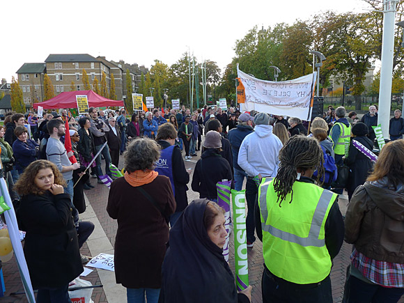 Brixton, Protest the Cuts rally and march, Windrush Square, Brixton, London, Saturday 30th October 2010