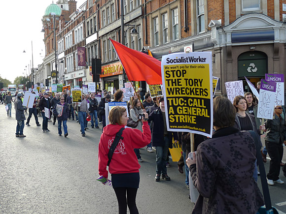 Brixton, Protest the Cuts rally and march, Windrush Square, Brixton, London, Saturday 30th October 2010