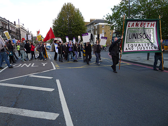 Brixton, Protest the Cuts rally and march, Windrush Square, Brixton, London, Saturday 30th October 2010