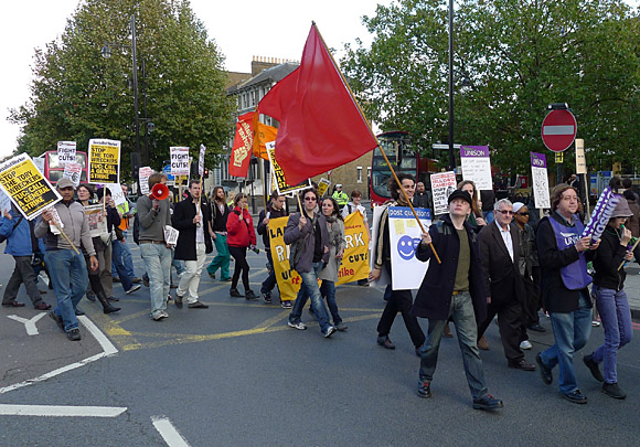 Brixton, Protest the Cuts rally and march, Windrush Square, Brixton, London, Saturday 30th October 2010