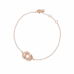 Engravable Pave Crystal Circles Bracelet - Rose Gold Vermeil