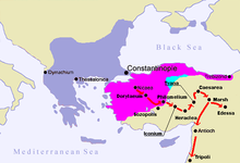 Map of the journey of the First Crusade