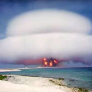 The US conducted around 200 nuclear tests between 1945 and 1962. Above: A still from YouTube video titled 'Operation Hardtack-1 - Nutmeg'