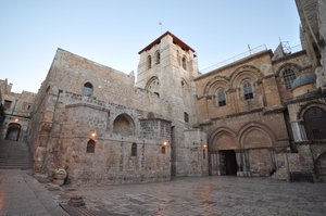 The Church of the Holy Sepulchre, also called the Basilica of the Holy Sepulchre, or the Church of the Resurrection by Eastern Christians, is a church within the Christian Quarter of the walled Old City of Jerusalem. It is a few steps away from the Muristan