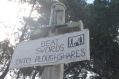 The vandalised Canon Garland monument at Toowong Cemetery