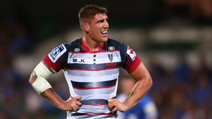 PERTH, AUSTRALIA - FEBRUARY 27: Sean McMahon of the Rebels looks on during the round one Super Rugby match between the Force and the Rebels at nib Stadium on February 27, 2016 in Perth, Australia. (Photo by Paul Kane/Getty Images)