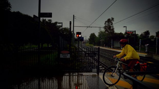 Storm clouds hang heavy over Leichhardt on Wednesday afternoon.