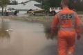 Water floods a property in Penrith, which has had its wettest March day in 20 years. 