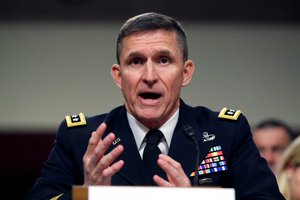 In this Feb. 11, 2014, file photo, Defense Intelligence Agency Director Lt. Gen. Michael Flynn testifies on Capitol Hill in Washington.