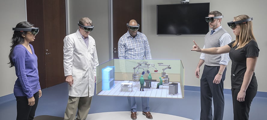 A team from Stryker uses HoloLens to design an operating room