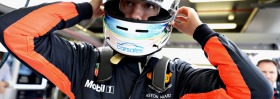 Daniel Ricciardo of Australia and Red Bull Racing prepares in the garage during practice at Albert Park on Friday. 