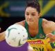 ADELAIDE, AUSTRALIA - AUGUST 31: Sharni Layton of the Diamonds competes for the ball with Serena Guthrie of the Roses ...