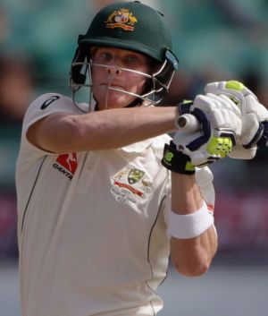 Australia's captain Steven Smith plays a shot during the first day of their fourth test cricket match against India in ...