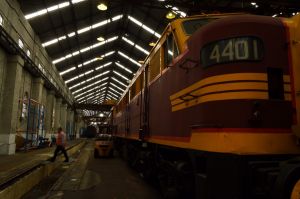 The Large Erecting Shop manager Alan Gardner at Everleigh Railway Precinct, Everleigh. 8th March, 2017. Photo : Kate Geraghty