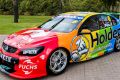 Holden's rainbow car, running in the supercars races at Albert Park during the Australian Grand Prix carnival.