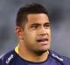 CANBERRA, AUSTRALIA - JULY 22: Allan Alaalatoa of the Brumbies shows his dejection as he leaves the field following the ...