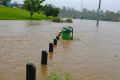 The Bremer River swelling in Ipswich.