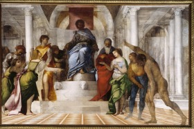 The Michelangelo & Sebastiano exhibition features Sebastiano del Piombo's  The Judgement of Solomon (about 1506-9).
