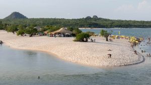 Alter do Chao Beach in the Island of Love in Rio Tapajos, Brazil.