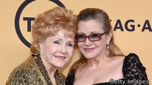 Debbie Reynolds and Carrie Fisher