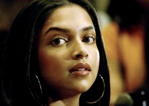 Bollywood actor Deepika Padukone looks on during a press conference to announce her signing up as brand ambassador for Levi Strauss Signature, in Mumbai, India, Monday, Dec. 11, 2007.