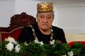 Queen Mother Halaevalu Mata'aho at the Free Wesleyan Church, Tonga, during the official coronation ceremony of King ...