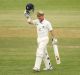 Marcus Harris celebrates his ton
