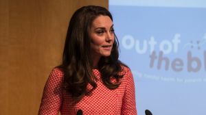 Catherine, Duchess of Cambridge speaks during the launch of maternal mental health films ahead of mother's day at Royal ...