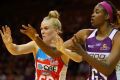 Stand-off: Maddy Turner of the Swifts and Romelda Aiken compete for the ball.