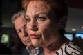 Pauline Hanson meets her party supporters in Perth on election eve.