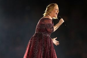 Adele performing at Etihad Stadium on Saturday in Melbourne. 