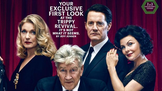 First peek: Twin Peaks director David Lynch with Sheryl Lee (as Laura Palmer), Kyle MacLachlan (FBI agent Dale Cooper) ...