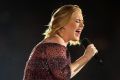 Adele performing at Etihad Stadium on Saturday in Melbourne. 