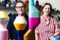 Stephen Ormandy and Louise Olsen from Dinosaur Designs with some of the work they have made for a new exhibition.