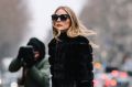 Olivia Palermo outside the Elie Saab show, during Paris Fashion Week Haute Couture Spring Summer 2017.