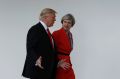 President Donald Trump and Theresa May during May's visit to Washington. 