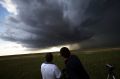 Storm chasers Jimmy Deguara and Michael Bath watch a supercell create a wall cloud and almost produce a tornado.
