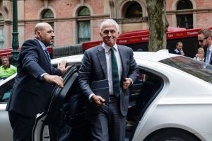 PM Malcom Turnbull arrives at the Memorial Service.