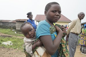 Scene from Mungote IDP (Internally Displaced Persons) Camp, in Kitchanga, North Kivu, eastern Democratic Republic of the Congo, during Secretary-General Ban Ki-moon’s visit to the camp, 23 February, 2016.