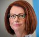 Former Prime Minister Julia Gillard, the new chair of beyondblue, pictured with founder and outgoing chairman Jeff ...