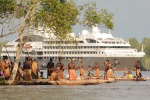 A Ponant ship sails into New Guinea.