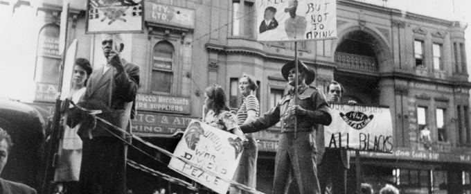 Image : The Australian Aboriginal League float in the 1947 May Day procession