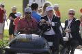 Donald Trump drives himself around the golf course in Doral, Florida. 