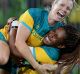 On the rise: Australia's rugby sevens women celebrate their Olymnpic gold in Rio.