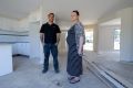 Former Watersun clients Matt Filmer and Ebony Murner in their unfinished house in Meredith. 
