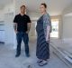 Former Watersun clients Matt Filmer and Ebony Murner in their unfinished house in Meredith. 